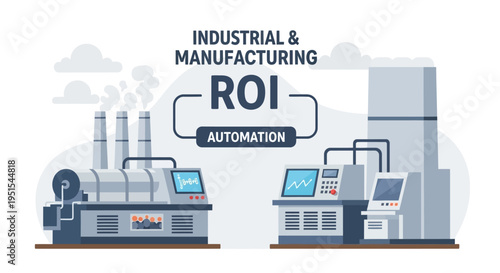 Industrial Manufacturing Automation Driving ROI - Business Growth and Efficiency Concept