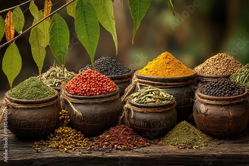 Exploring Ayurveda Through Vibrant Spices and Natural Healing Practices Generative AI