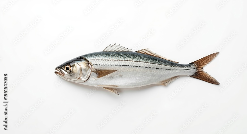 Naklejka premium Fresh mackerel isolated on smooth white studio background