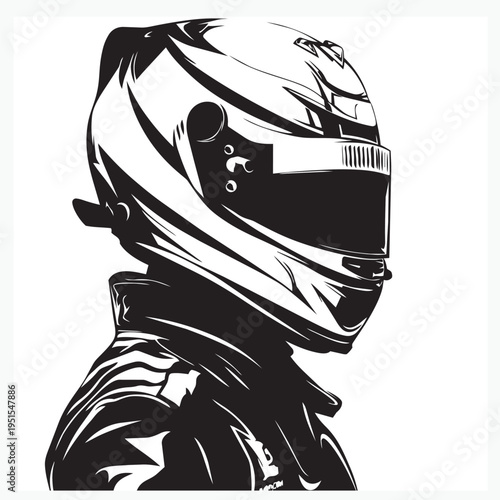 portrait of a helmeted racer