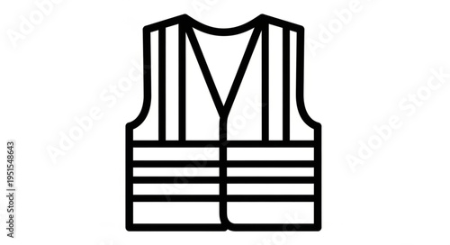 High visibility safety vest icon, essential protective workwear for safety.