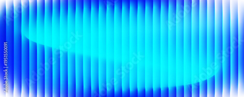 Abstract vertical blue light bar pattern background with glowing cyan center, creating a vibrant digital sound wave or equalizer effect, isolated on