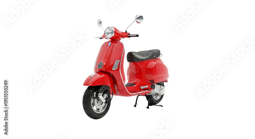 Red scooter on black background