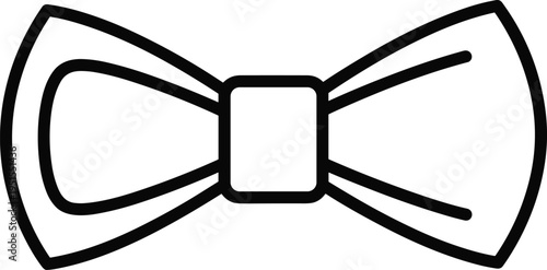 Bow tie fashion accessory icon, formal clothing symbol illustration, elegant style design, classic menswear element minimal line vector modern look