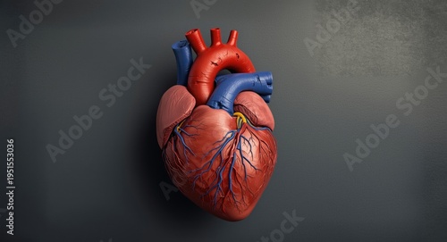 Illustrated human heart showcasing detailed anatomy and life essence on a somber background with designated text area