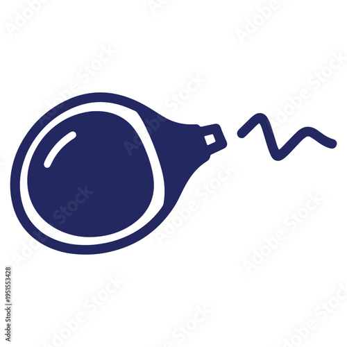 Isolated illustration of a dark blue whistle with sound waves emanating offering a symbol of sport or even safety