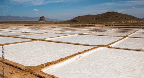 Natural handcrafted salt pans supporting sustainable commercial salt extraction