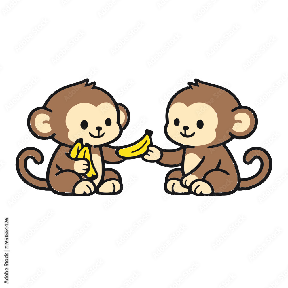 Fototapeta premium baby monkey with friendly nature vector design