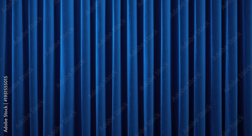 Obraz premium Rich blue velvet curtain texture background with gentle fabric folds