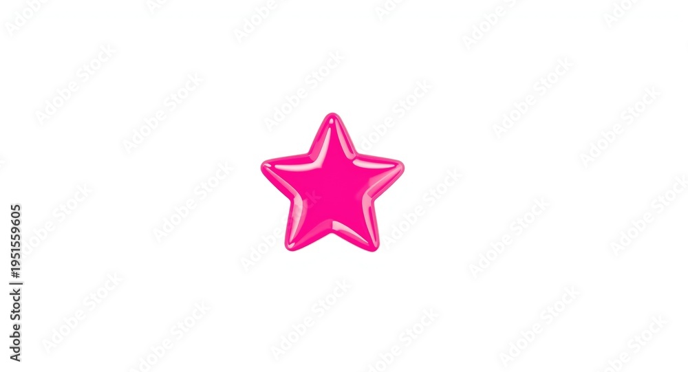 Obraz premium isolated shiny pink star sticker on flat white background
