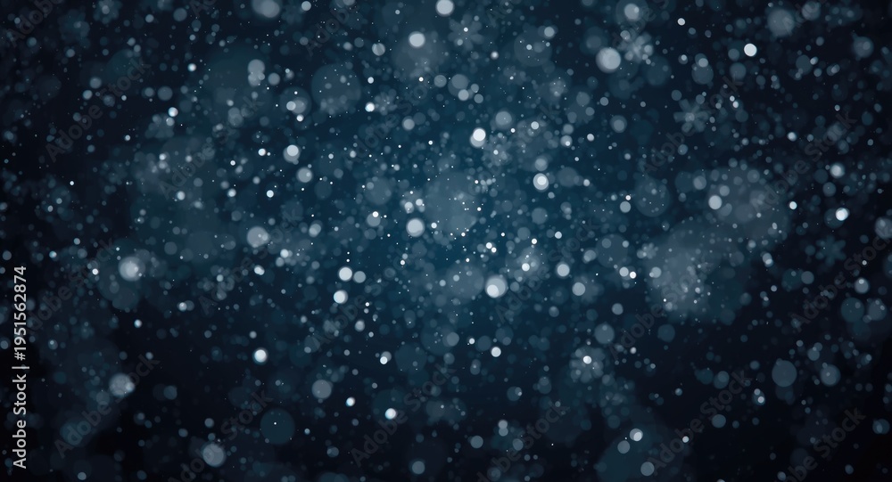 Obraz premium Detailed blizzard effect with snowflakes blurred on a deep dark background