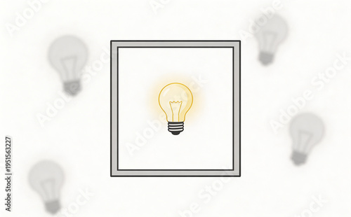 Minimal light bulb idea concept symbolizing innovation, creativity and business inspiration, clean modern vector illustration isolated on white background