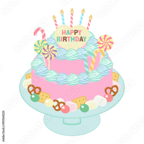 カラフルバースデーケーキ