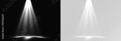 Foto spotlight beam with light flare for product presentation and stage performance b