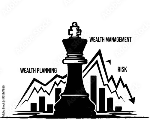 Chess king signifies strategy for wealth planning and risk management