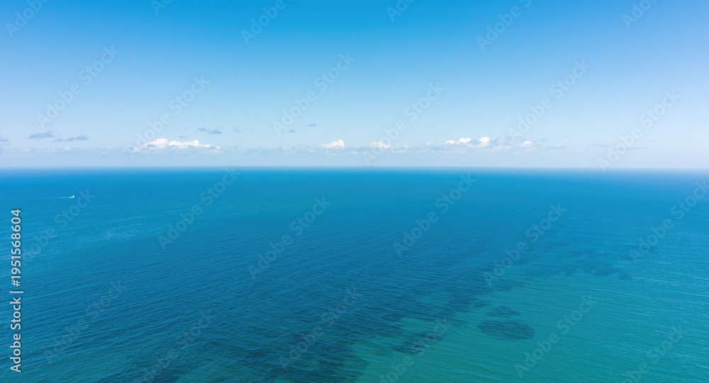 Fototapeta premium Expansive ocean view with bright blue skies and gentle breeze