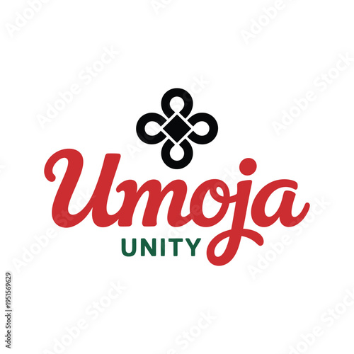 A logo for Umoja representing unity and togetherness in a symbolic design
