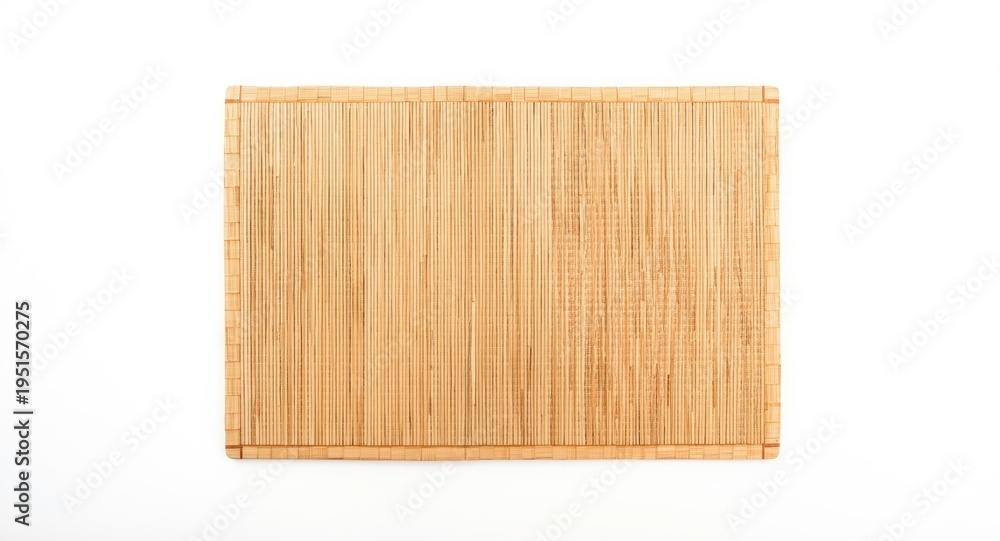 Naklejka premium Handwoven bamboo placemat resting on a bright white surface