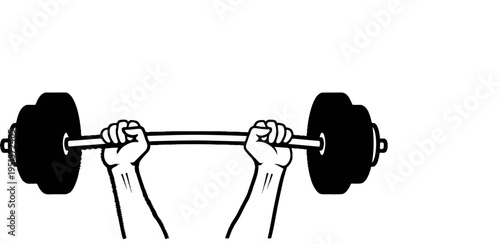 Hands gripping a barbell loaded with weights