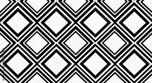 Seamless monochrome geometric pattern with repeated diamond shapes, creating an abstract and modern background design suitable for various creative projects and digital art