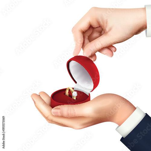 Luxury gold engagement ring with sparkling gemstone for jewelry design vector