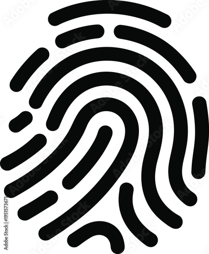 Fingerprint icon isolated on white background, biometric identification symbol for security authentication digital identity protection vector illustration design