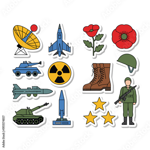 Of travel and tourism symbols and a person with luggage