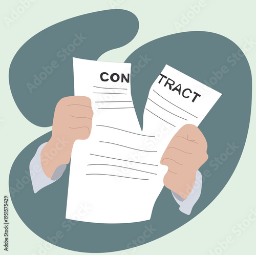 hands tearing up the contract