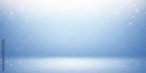 An abstract light blue background features a winter sky texture with bright clouds and frost crystals over a cold ice surface pattern for a seasonal nature wallpaper design