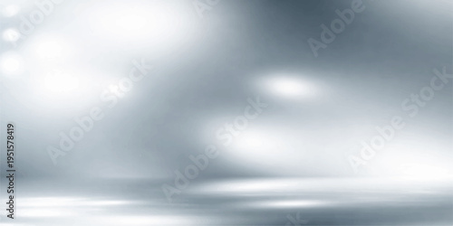 Abstract light background with a silver metal texture and a spotlight on the wall featuring brushed steel patterns and dark blue storm clouds