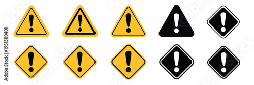 Danger and Warning Sign Icons – Hazard Symbols Vector