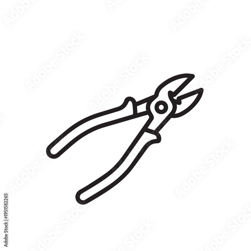 Wire Cutters Tool Cutting Pliers Hand Tool Isolated Icon Vector Illustration