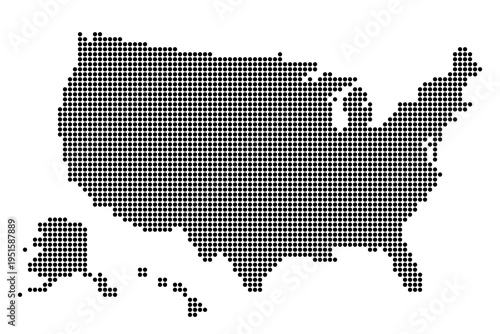 USA pixel dotted map vector illustration
