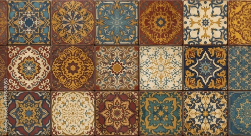 Rustic digital wall tile decor featuring multicolored patterns for home interiors