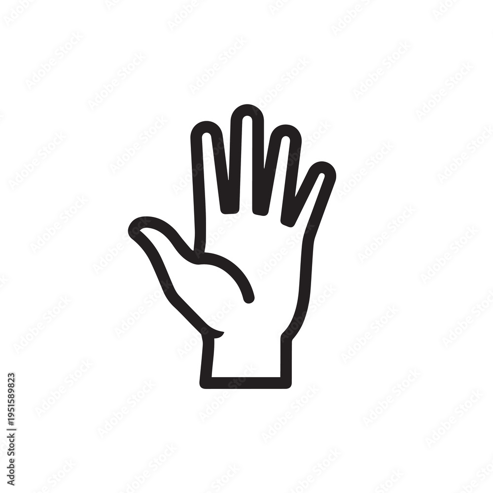 Fototapeta premium Open Hand Icon Line Art Simple Vector Graphic Isolated on White Background