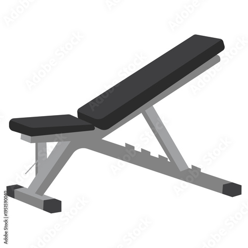 Adjustable Weight Bench Gym Strength Training Equipment Vector