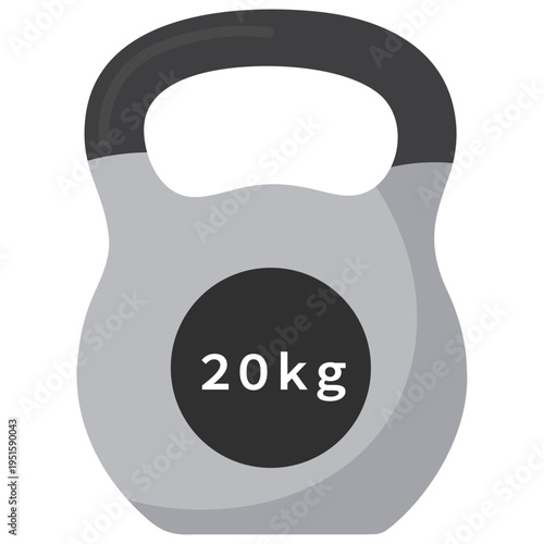 20kg Kettlebell Gym Fitness Equipment Vector Illustration