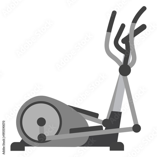 Elliptical Cross Trainer Cardio Machine Vector Illustration