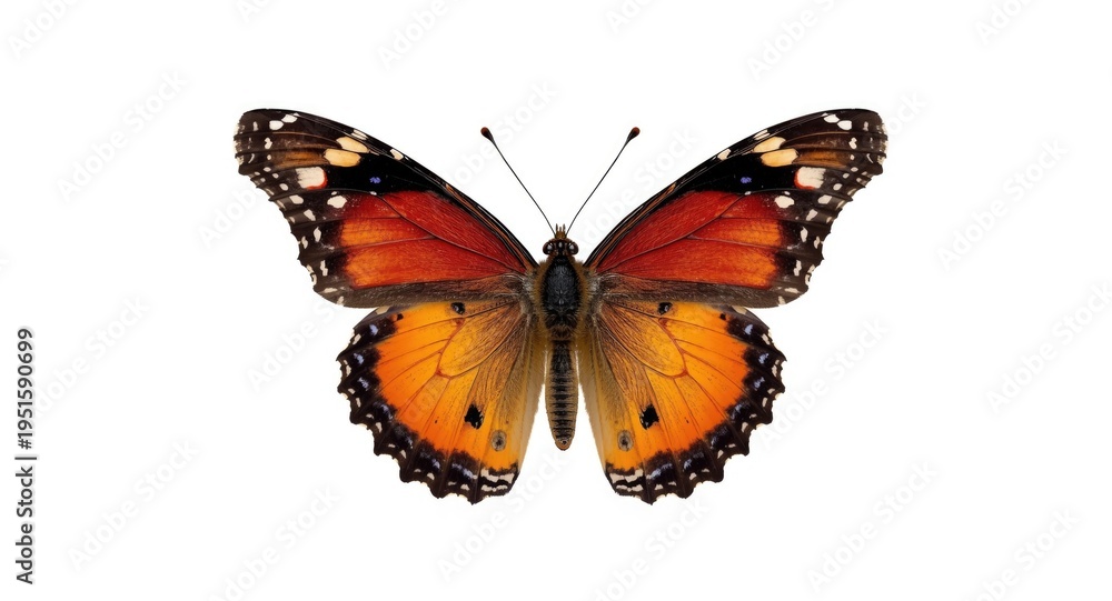 Naklejka premium Lively butterfly flying free with isolated white background