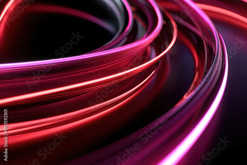 Colorful abstract light trails create dynamic patterns in a dark setting