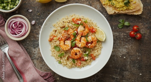 Fresh cooked quinoa with sh...