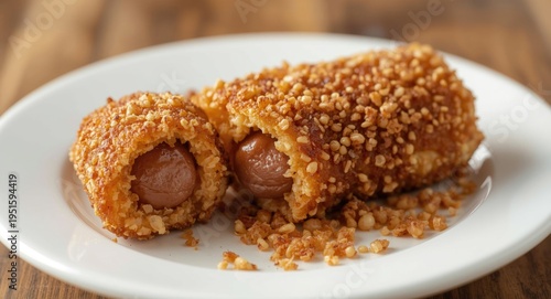 Fish cake filled corn dogs ...