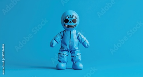 Endearing blue voodoo doll ...