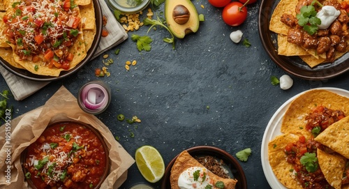 Aerial flat lay of Mexican ...