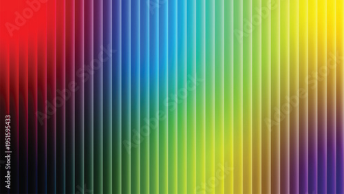 Neon vertical stripes background with vibrant rainbow gradient colors and rhythmic line pattern for modern digital graphic design texture