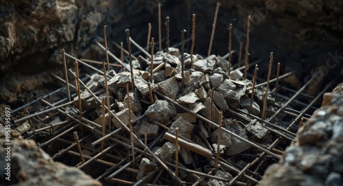 Pile of building fragments ...