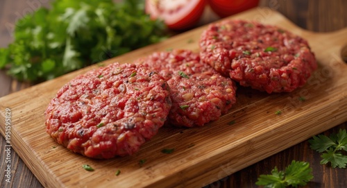 Organic ground beef shaped ...