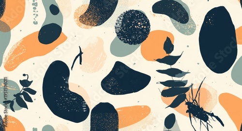 Hand drawn minimal abstract...