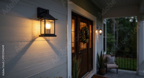Modern porch exterior glowi...