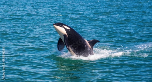 Joyful orca whale breaching...
